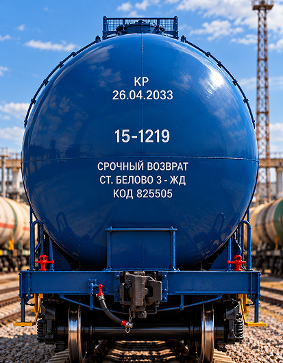 Вагон-цистерна UniLinkCom модели 15-1219 — вид с торца
